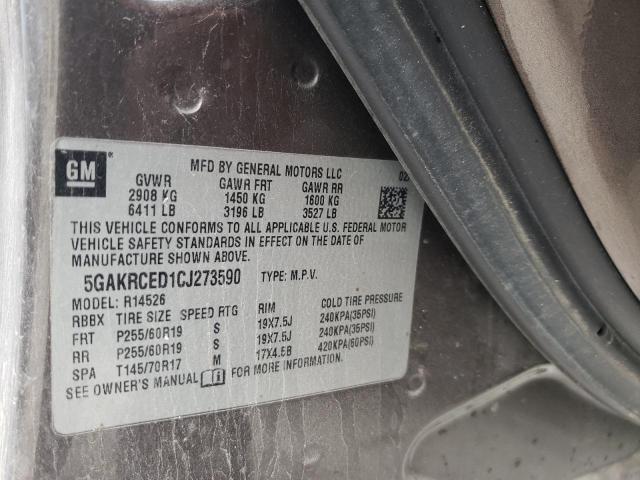 Photo 10 from auction – 2012 BUICK ENCLAVE with VIN 5GAKRCED1CJ273590