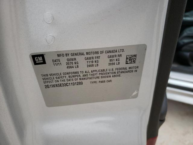 Photo 10 from auction – 2012 CHEVROLET IMPALA LS with VIN 2G1WA5E33C1191289