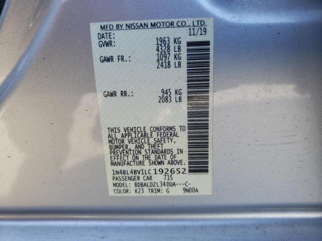 Photo 10 from auction – 2020 NISSAN ALTIMA S with VIN 1N4BL4BV1LC192652