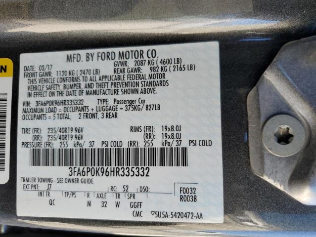 Photo 10 from auction – 2017 FORD FUSION TIT with VIN 3FA6P0K96HR335332
