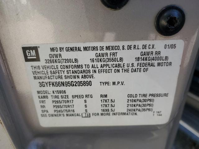 Photo 10 from auction – 2005 CADILLAC ESCALADE E with VIN 3GYFK66N95G205890