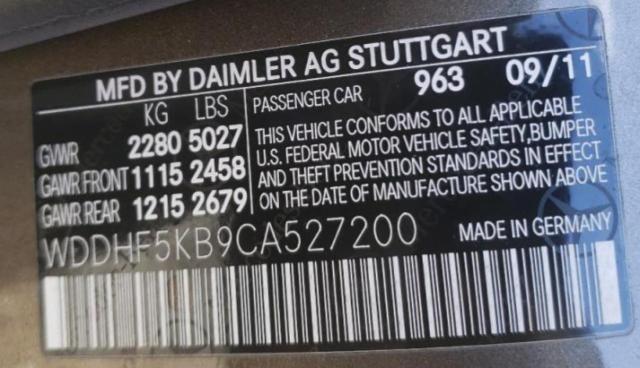 Photo 10 from auction – 2012 MERCEDES-BENZ E 350 with VIN WDDHF5KB9CA527200
