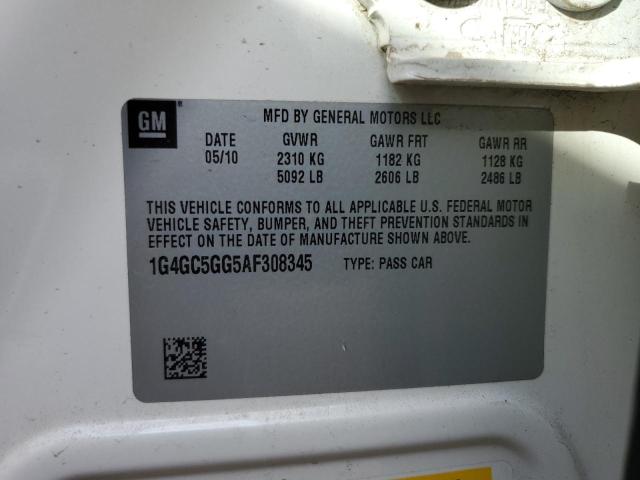 Photo 10 from auction – 2010 BUICK LACROSSE C with VIN 1G4GC5GG5AF308345