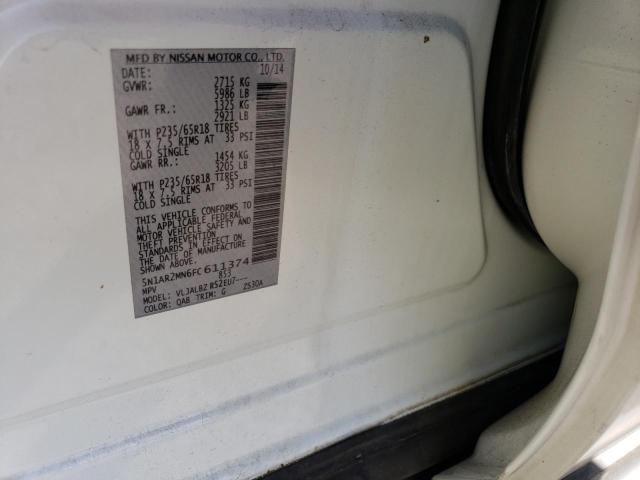 Photo 10 from auction – 2015 NISSAN PATHFINDER with VIN 5N1AR2MN6FC611374