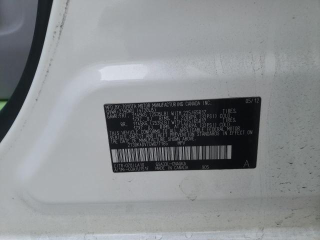 Photo 10 from auction – 2012 TOYOTA RAV4 LIMIT with VIN 2T3DK4DV7CW077165