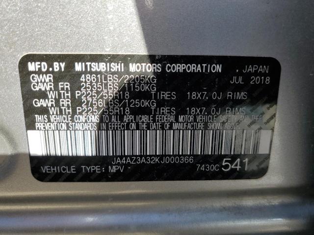 Photo 10 from auction – 2019 MITSUBISHI OUTLANDER with VIN JA4AZ3A32KJ000366