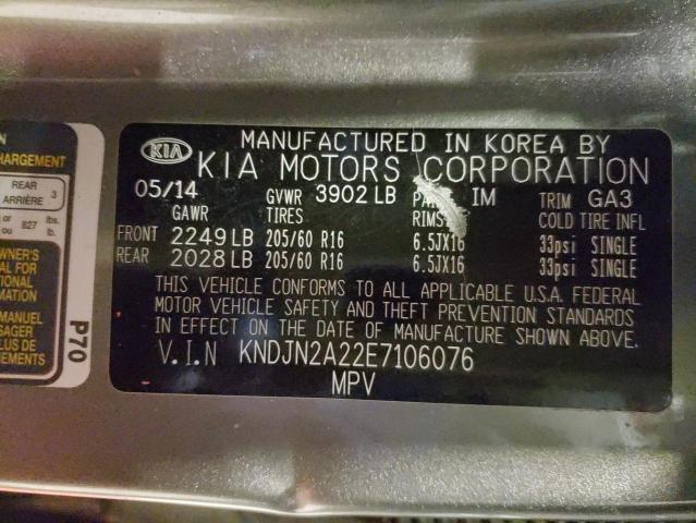 Photo 10 from auction – 2014 KIA SOUL with VIN KNDJN2A22E7106076