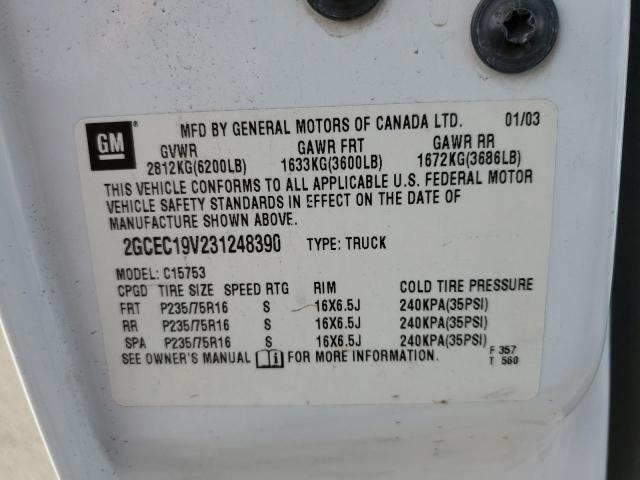 Photo 10 from auction – 2003 CHEVROLET SILVERADO with VIN 2GCEC19V231248390