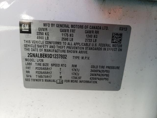 Photo 10 from auction – 2013 CHEVROLET EQUINOX LS with VIN 2GNALBEK9D1237802