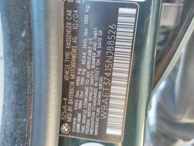 Photo 10 from auction – 2005 BMW 325 I with VIN WBAET37415NJ88526