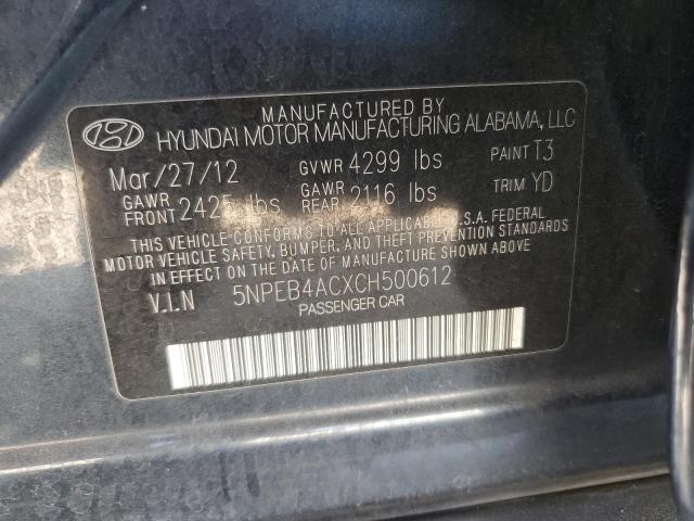 Photo 10 from auction – 2012 HYUNDAI SONATA GLS with VIN 5NPEB4ACXCH500612