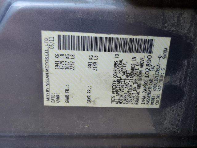 Photo 10 from auction – 2012 NISSAN ALTIMA BAS with VIN 1N4AL2AP3CC102890