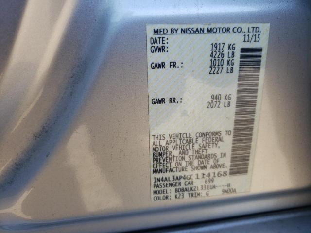 Photo 10 from auction – 2016 NISSAN ALTIMA 2.5 with VIN 1N4AL3AP4GC114168