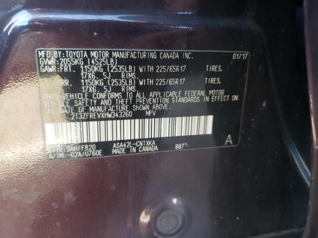 Photo 10 from auction – 2017 TOYOTA RAV4 LE with VIN 2T3ZFREVXHW343260