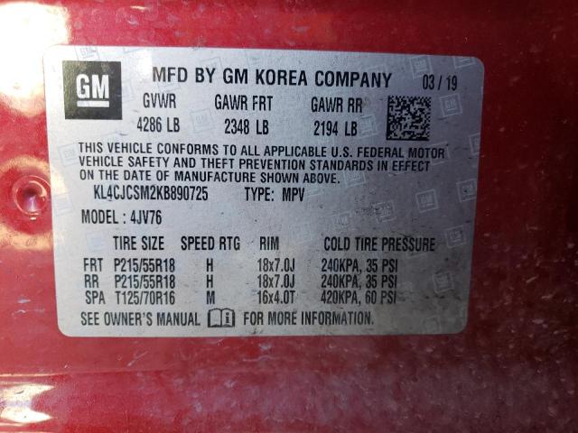 Photo 10 from auction – 2019 BUICK ENCORE ESS with VIN KL4CJCSM2KB890725