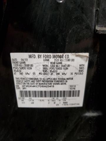 Photo 10 from auction – 2013 FORD EDGE LIMIT with VIN 2FMDK4KC7DBA23415
