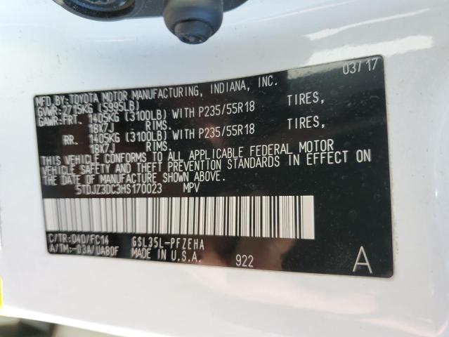 Photo 10 from auction – 2017 TOYOTA SIENNA LE with VIN 5TDJZ3DC3HS170023