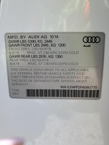 Фото 10 с аукциона – 2015 AUDI Q5 PREMIUM с VIN WA1LFAFP2FA060770
