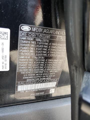 Photo 10 from auction – 2019 LAND ROVER RANGE ROVE with VIN SALGS2SV0KA527054