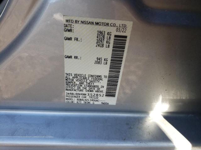 Photo 10 from auction – 2022 NISSAN ALTIMA SV with VIN 1N4BL4DV4NN352852