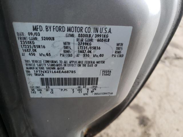 Photo 10 from auction – 2004 FORD F250 SUPER with VIN 1FTNX21L64EA68785