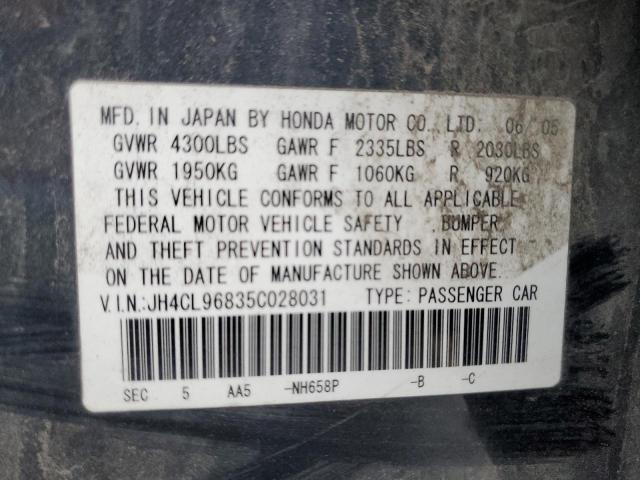 Photo 10 from auction – 2005 ACURA TSX with VIN JH4CL96835C028031