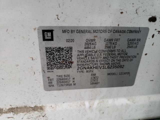 Photo 10 from auction – 2020 CHEVROLET EQUINOX LS with VIN 2GNAXHEV1L6235092