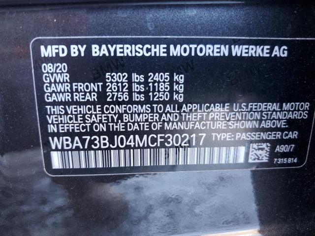 Photo 10 from auction – 2021 BMW 540 XI with VIN WBA73BJ04MCF30217