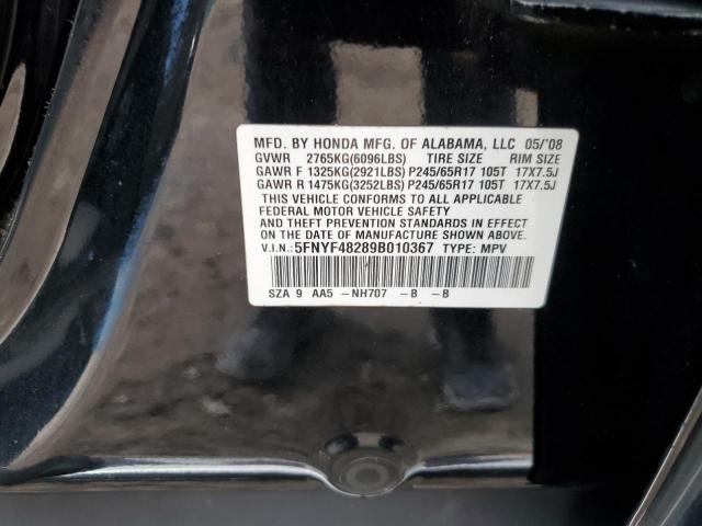 Photo 10 from auction – 2009 HONDA PILOT LX with VIN 5FNYF48289B010367