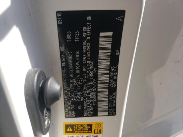 Photo 10 from auction – 2016 TOYOTA HIGHLANDER with VIN 5TDKKRFH7GS143135