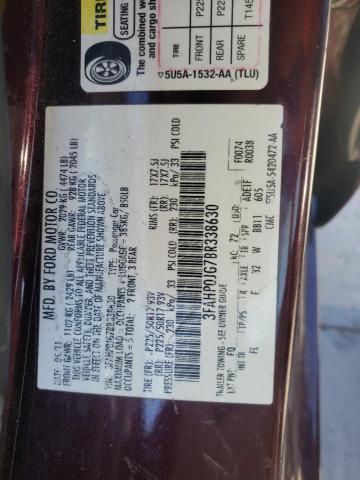 Photo 10 from auction – 2011 FORD FUSION SEL with VIN 3FAHP0JG7BR338630