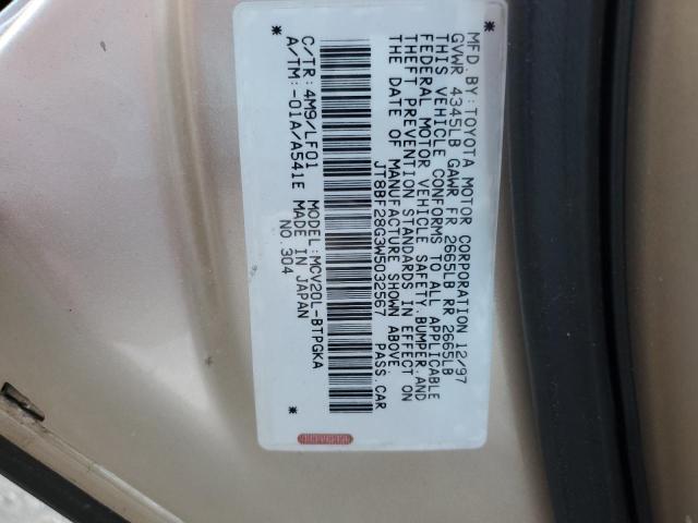 Photo 10 from auction – 1998 LEXUS ES 300 with VIN JT8BF28G3W5032567