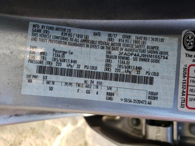 Photo 10 from auction – 2017 FORD FIESTA S with VIN 3FADP4AJ9HM155754