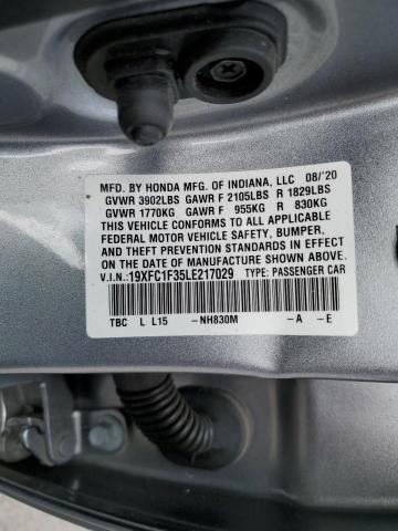 Photo 10 from auction – 2020 HONDA CIVIC EX with VIN 19XFC1F35LE217029