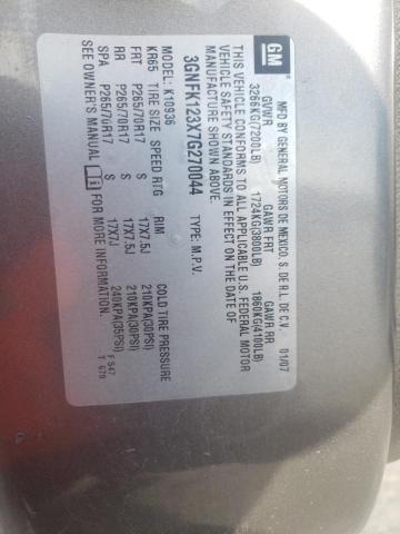 Photo 10 from auction – 2007 CHEVROLET AVALANCHE with VIN 3GNFK123X7G270044
