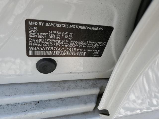 Photo 10 from auction – 2016 BMW 528 XI with VIN WBA5A7C57GG151418