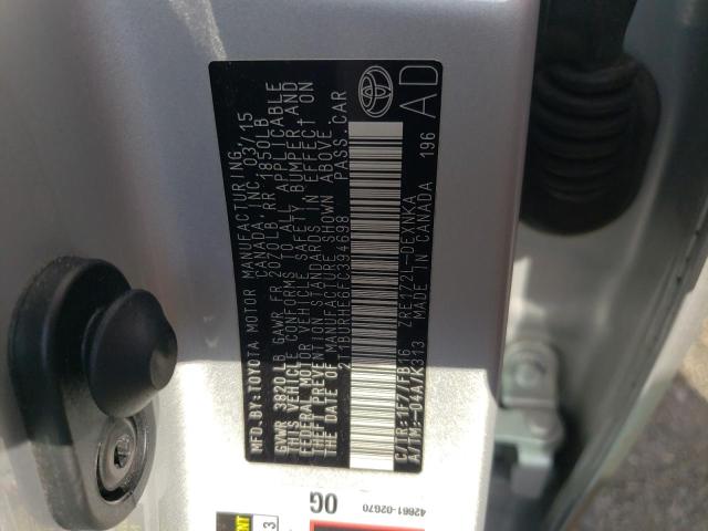 Photo 10 from auction – 2015 TOYOTA COROLLA L with VIN 2T1BURHE6FC394698