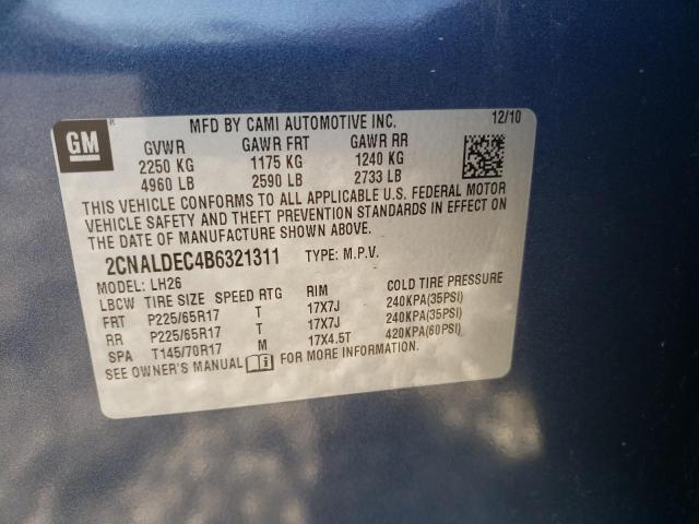 Photo 10 from auction – 2011 CHEVROLET EQUINOX LT with VIN 2CNALDEC4B6321311
