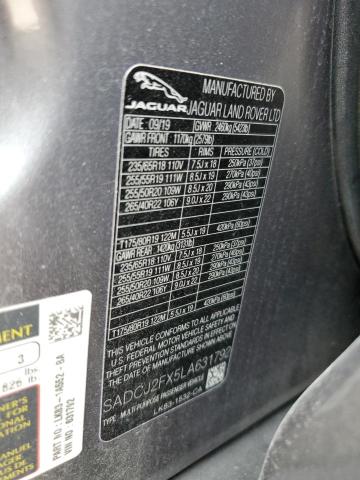 Photo 10 from auction – 2020 JAGUAR F-PACE PRE with VIN SADCJ2FX5LA631792