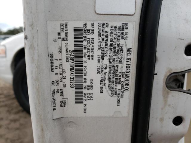 Photo 10 from auction – 2010 FORD CROWN VICT with VIN 2FABP7BV8AX132230