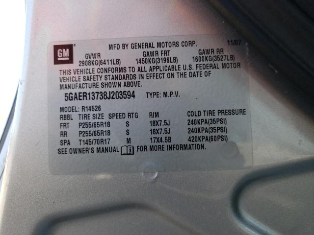 Photo 10 from auction – 2008 BUICK ENCLAVE CX with VIN 5GAER13738J203594