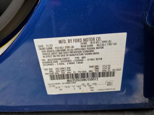 Photo 10 from auction – 2021 FORD ECOSPORT S with VIN MAJ3S2GEXMC450012