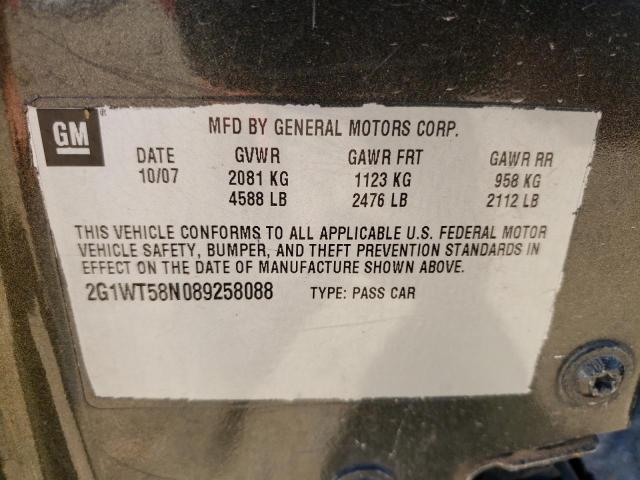 Photo 10 from auction – 2008 CHEVROLET IMPALA LT with VIN 2G1WT58N089258088