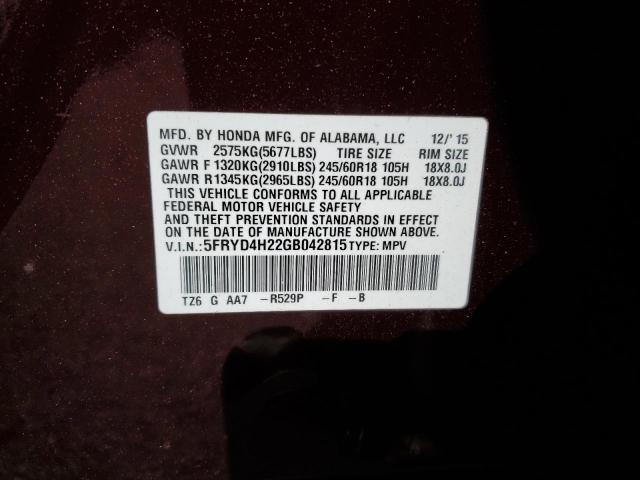 Photo 10 from auction – 2016 ACURA MDX with VIN 5FRYD4H22GB042815