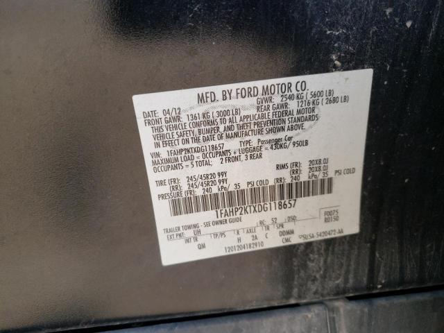 Photo 10 from auction – 2013 FORD TAURUS SHO with VIN 1FAHP2KTXDG118657
