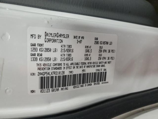 Photo 10 from auction – 2007 CHRYSLER TOWN & COU with VIN 2A4GP54LX7R310128