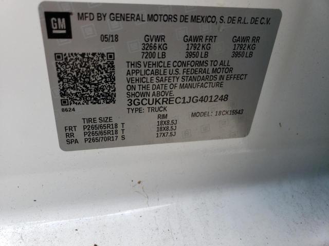 Photo 10 from auction – 2018 CHEVROLET SILVERADO with VIN 3GCUKREC1JG401248