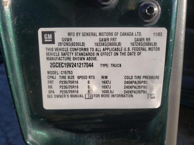 Photo 10 from auction – 2004 CHEVROLET SILVERADO with VIN 2GCEC19V241217044