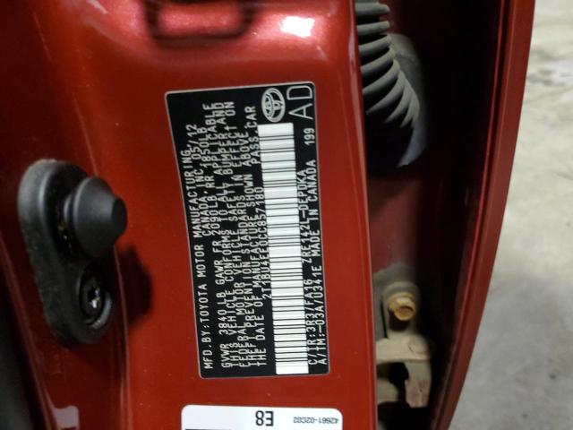 Фото 10 с аукциона – 2012 TOYOTA COROLLA BA с VIN 2T1BU4EE0CC857180