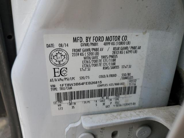 Photo 10 from auction – 2015 FORD F350 SUPER with VIN 1FT8W3B64FEB26815